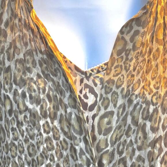 New ALESSIA ZAMATTIO Favignana Silk Cheetah Tiered Maxi Dress Sz 42 / US 6 - Picture 5 of 16